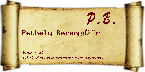 Pethely Berengár névjegykártya